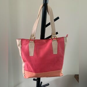 Stylish Pink and Cream Tote Bag